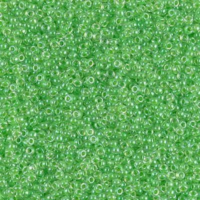 Miyuki 15/0 Seed Beads - 15-228 - Light Green Lined Crystal
