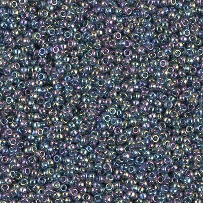 Miyuki 15/0 Seed Beads - 15-2444 - TR Blue Gray Rainbow Gold Luster