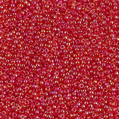 Miyuki 15/0 Seed Beads - 15-254 - Transparent Red AB
