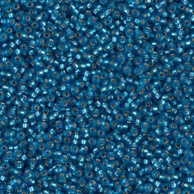 Miyuki 15/0 Seed Beads - 15-025F - Matte Silverlined Capri Blue
