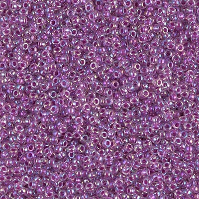 Miyuki 15/0 Seed Beads - 15-264 - Raspberry Lined Crystal AB