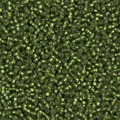 Miyuki 15/0 Seed Beads - 15-026F - Matte Silverlined Olive
