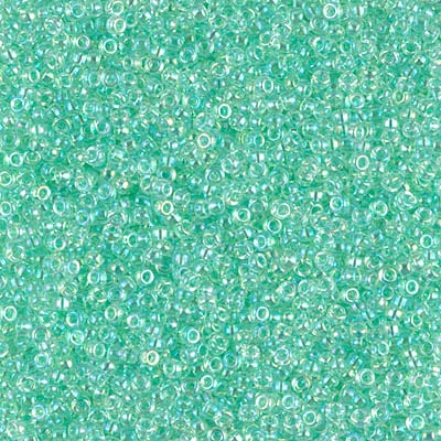 Miyuki 15/0 Seed Beads - 15-271 - Light Mint Green Lined Crystal AB