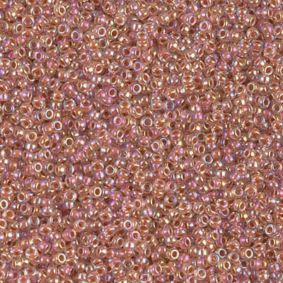 Miyuki 15/0 Seed Beads - 15-275 - Dark Peach Lined Crystal AB