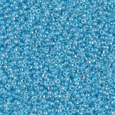 Miyuki 15/0 Seed Beads - 15-278 - Aqua Lined Crystal AB