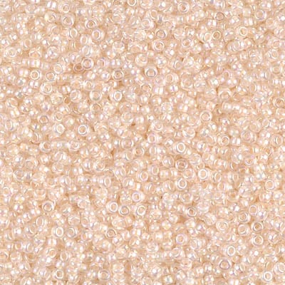 Miyuki 15/0 Seed Beads - 15-281 - Pale Peach Lined Crystal AB