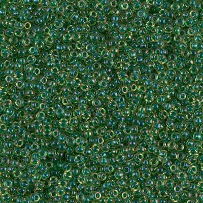Miyuki 15/0 Seed Beads - 15-331 - Emerald Lined Lt Topaz AB
