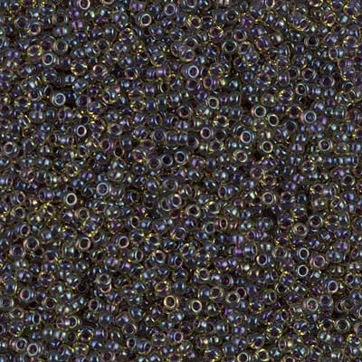 Miyuki 15/0 Seed Beads - 15-335 - Cranberry Lined Peridot AB