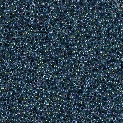 Miyuki 15/0 Seed Beads - 15-347 - Midnight Blue Lined Aqua AB