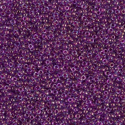 Miyuki 15/0 Seed Beads - 15-352 - Fuschia Lined Aqua Luster