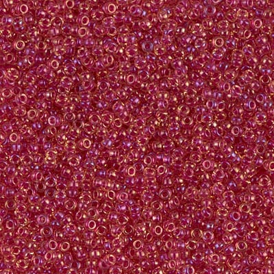 Miyuki 15/0 Seed Beads - 15-363 - Light Cranberry Lined Topaz Luster