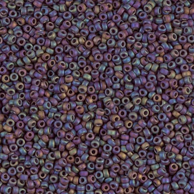 Miyuki 15/0 Seed Beads - 15-409FR - Matte Opaque Dark Chocolate AB