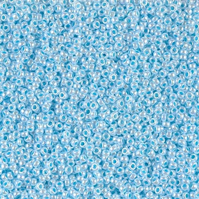 Miyuki 15/0 Seed Beads - 15-0430 - Aqua Lined White Pearl