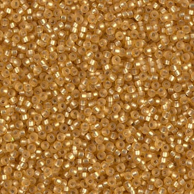 Miyuki 15/0 Seed Beads - 15-004F - Matte Silverlined Dark Gold