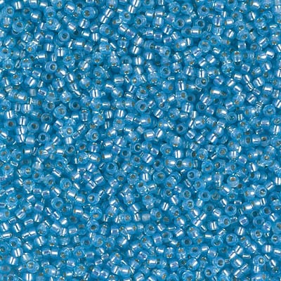 Miyuki 15/0 Seed Beads - 15-573 - Dyed Aqua Silverlined Alabaster