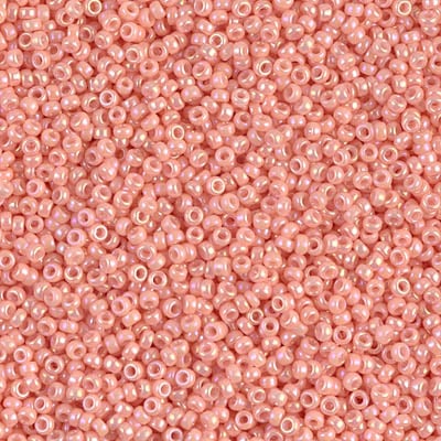 Miyuki 15/0 Seed Beads - 15-596 - Opaque Tea Rose Luster AB