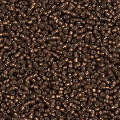 Miyuki 15/0 Seed Beads - 15-005F - Matte Silverlined Dark Topaz