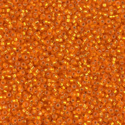 Miyuki 15/0 Seed Beads - 15-008F - Matte Silverlined Orange