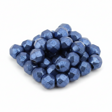 3mm Fire Polish Round - FPR03-04B05-188B - Saturated Metallic Navy Peony - 50 Bead Package