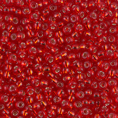 Miyuki 8/0 Seed Beads - 8-010 - Silver Lined Flame Red
