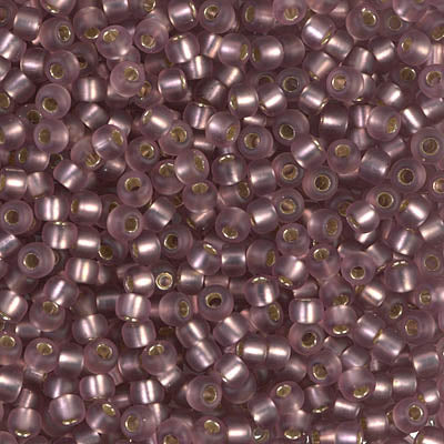 Miyuki 8/0 Seed Beads - 8-012F - Matte Silver Lined Smoky Amethyst