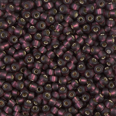 Miyuki 8/0 Seed Beads - 8-013F - Matte Silver Lined Dark Amethyst