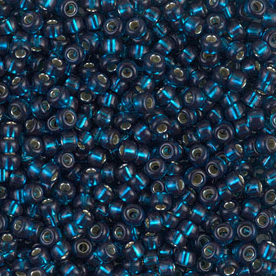 Miyuki 8/0 Seed Beads - 8-1425 - Dyed Silver Lined Blue Zircon