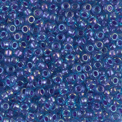 Miyuki 8/0 Seed Beads - 8-1827 - Sparkling Amethyst Lined Light Blue
