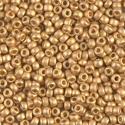 Miyuki 8/0 Seed Beads - 8-191F - Matte 24kt Gold Plated