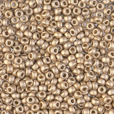 Miyuki 8/0 Seed Beads - 8-193F - Matte 24kt Gold Light Plated