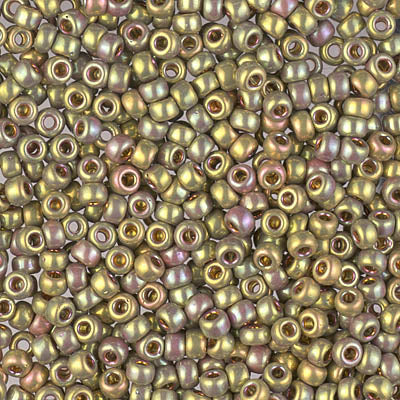 Miyuki 8/0 Seed Beads - 8-1986 - 24kt Green Gold Iris
