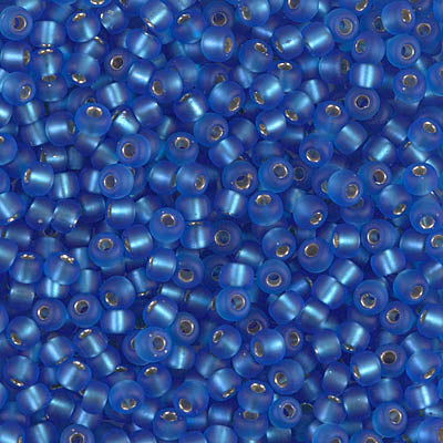 Miyuki 8/0 Seed Beads - 8-019F - Matte Silver Lined Sapphire