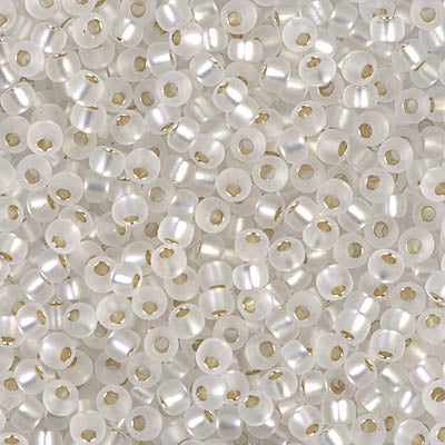 Miyuki 8/0 Seed Beads - 8-001F - Matte Silver Lined Crystal