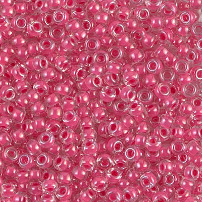 Miyuki 8/0 Seed Beads - 8-208 - Carnation Pink Lined Crystal