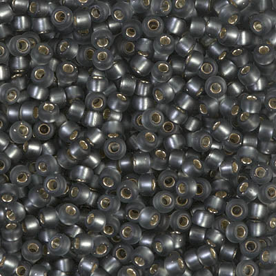 Miyuki 8/0 Seed Beads - 8-021F - Matte Silver Lined Gray