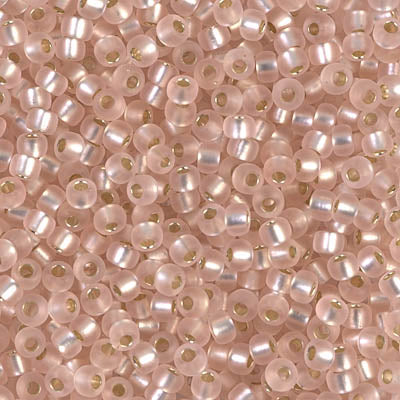 Miyuki 8/0 Seed Beads - 8-023F - Matte Silver Lined Light Blush
