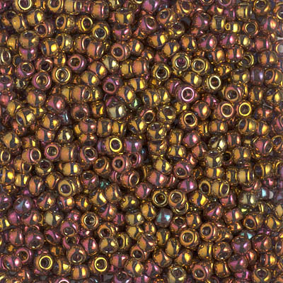 Miyuki 8/0 Seed Beads - 8-2449 - Tr Tea Berry Gold Iris