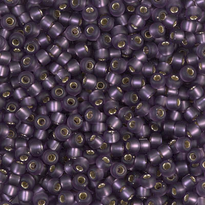 Miyuki 8/0 Seed Beads - 8-024F - Matte Silver Lined Amethyst