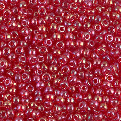 Miyuki 8/0 Seed Beads - 8-254D - Transparent Dark Red AB