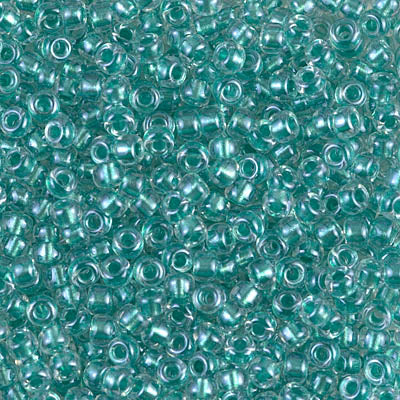 Miyuki 8/0 Seed Beads - 8-2605 - Spkl Aqua Green Lined Crystal AB