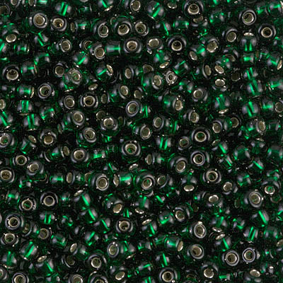Miyuki 8/0 Seed Beads - 8-027 - Silver Lined Dark Emerald
