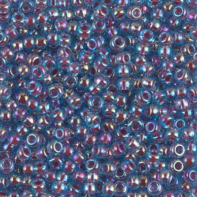 Miyuki 8/0 Seed Beads - 8-340 - Hot Pink Lined Aqua AB