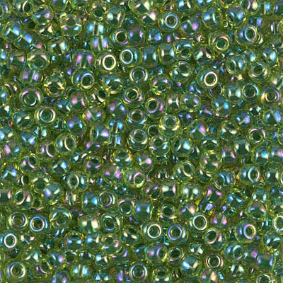 Miyuki 8/0 Seed Beads - 8-341 - Green Lined Chartreuse AB