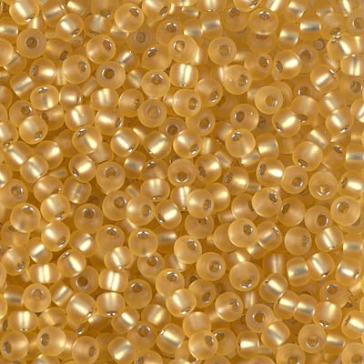 Miyuki 8/0 Seed Beads - 8-003F - Matte Silver Lined Gold