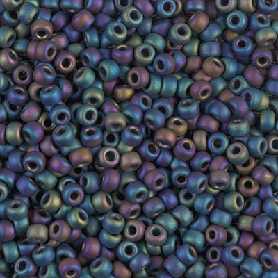 Miyuki 8/0 Seed Beads - 8-401FR - Matte Black AB