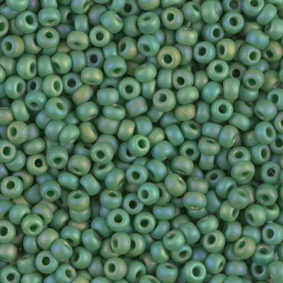 Miyuki 8/0 Seed Beads - 8-411FR - Matte Opaque Jade Green AB