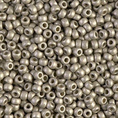 Miyuki 8/0 Seed Beads - 8-4221F - Duracoat Galvanized Matte Lt Pewter