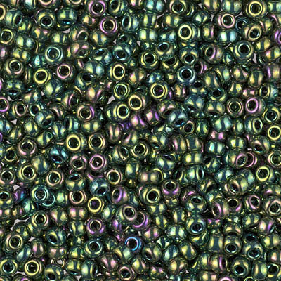 Miyuki 8/0 Seed Beads - 8-465 - Metallic Dk Green Iris