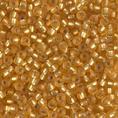 Miyuki 8/0 Seed Beads - 8-004F - Matte Silver Lined Dark Gold