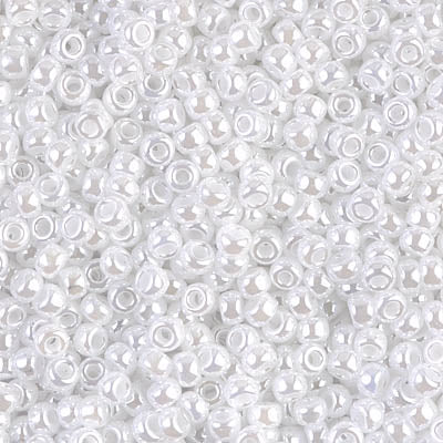 Miyuki 8/0 Seed Beads - 8-528 - White Pearl Ceylon